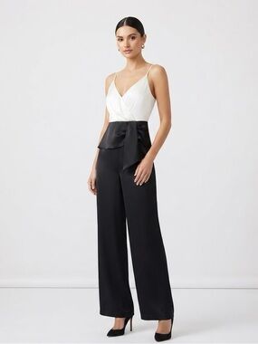 (New) Ramy Brook Contrast Bodice Wide-Leg Jumpsuit